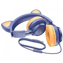 Навушники Hoco Cat ear headphones with mic W36 блакитні 6931474770417 - мініатюра 8