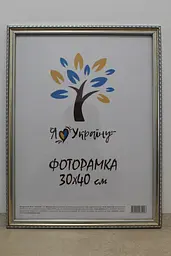 Фоторамка 30х40, срібна з коричневим обрамленням, 1715-469-3, Скло + Картон