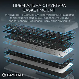 Клавіатура GamePro Asgard Ragnar Keychron Super Red Switch Wireless/Bluetooth/USB White бездротова (MK285WH) - мініатюра 12