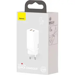 Мережевий зарядний пристрій Baseus GaN2 Lite Quick Charger C+U 65W White (CCGAN2L-B02) [78683] - мініатюра 10