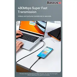 Кабель Baseus USB Type-C Dynamic Series Fast Charging Data cabel USB to Type-C 100W 2m White (CALD000702) - миниатюра 13