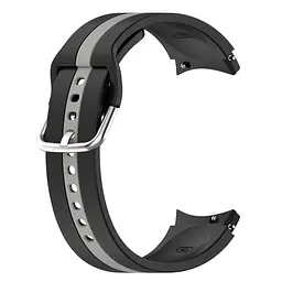 Браслет D2 для Samsung Galaxy Watch 4 - чорно-сірий ширина кріплення 20мм силікон Watchbands (W17-3WB20115644) - мініатюра 3
