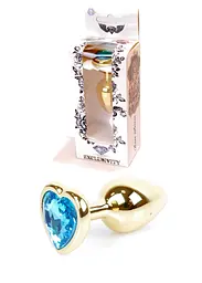 Анальна пробка Jewellery Gold Heart PLUG Light Blue Boss Series 64-00040 98243