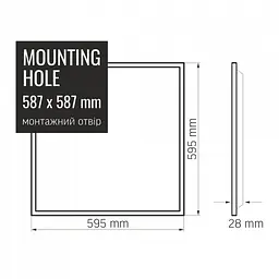 LED панель Videx 60W 4100K 220V матова - мініатюра 6