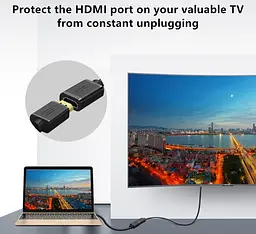 Подовжувач HDMI (тато) — HDMI (мама) VEGGIEG HF-1 1m, v2.0, OD-7.0mm - мініатюра 5