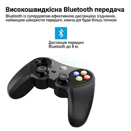 Геймпад iPEGA PG-9078 Bluetooth, бездротовий джойстик для Android, iOS, ПК, універсальний, чорний - мініатюра 4