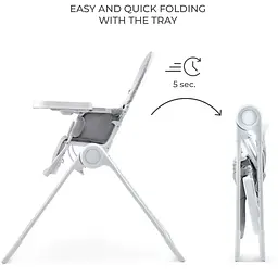 Стільчик для годування Kinderkraft Binci Light Grey (KHBINC00LGR0000) - мініатюра 4
