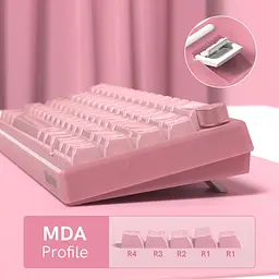 Ігрова механічна клавіатура Womier VK66 Pro / Дротове підключення / Womier POM Series Switches / Pink - мініатюра 6