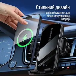 Бездротовий Colorway зарядний пристрій + авто-тримач СolorWay FlameGrip 15W 2-в-1 (CW-CHAW070Q-BK) - мініатюра 7