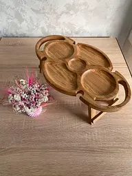 Винний столик Дуб з ручками 50x30x17 - мініатюра 4