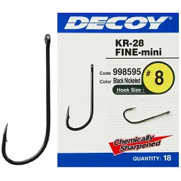 Крючок Decoy KR-28 Fine Mini 8 (18 шт/уп)