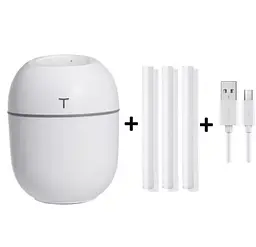 Ультразвуковий міні-зволожувач повітря OEM HUMIDIFIER з дифузором USB 10х7х5 см 220 мл Білий (HT0001)