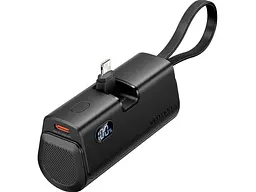 Зовнішній акумулятор (Power Bank) Vention USB-C In/Out, LED display, with built-in Lightning cable 22.5W 4800mAh Black (FHRB0)