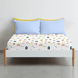 Простирадло Cosas на резинці фланель 80х160 numbers, бежевий (Flannel_AnimalsNumbers_80x160x20) - мініатюра 3