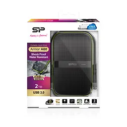 Зовнішній жорсткий диск Silicon Power 2 TB Armor A60 чорно-зелений (SP020TBPHDA60S3K) - мініатюра 7