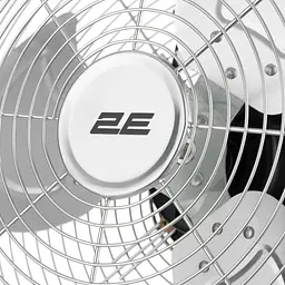 Вентилятор підлоговий 2E професійний 35 см 65Вт кнопки двигун мідь 100% срібний - мініатюра 4