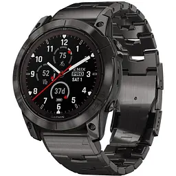 Смарт-годинник Garmin Fenix 7X Sapphire Solar Carbon G. DLC Tit. with Vented Tit. Bracelet (010-02778-30)