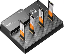 Док-станція Maiwo клонір. для 4xNVMe M.2 SSD Key M/B+M через USB4.0 Type-C 40Gbps з вентилятором плас (K3015P4)