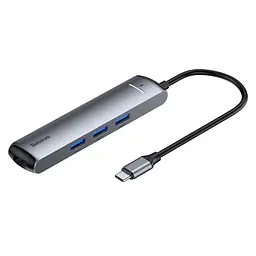 USB-хаб BASEUS Hub mechanical eye 6 в 1 Сірий (CAHUB-J0G)