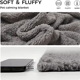 Ковдра для тварин Derby Calming Blankets Fluffy Premium Fleece сірий 40х60 см - мініатюра 5