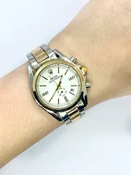 Наручний годинник жіночий No Brand Rolex Золотисто-срібний (IBW900SYO) - мініатюра 6