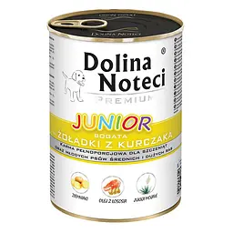 Вологий корм для цуценят Dolina Noteci Premium з курячими шлунками банка 400 г