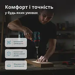 Konner & Sohnen Шурупокрут-дриль ударний акумуляторний Konner&Sohnen KS ID20V-60 KIT 74 PLUS 20В 2х2А·рік 60Нм 0-450·0-1900об/хв LED-світло ЗП набір свердл і біт 74. - мініатюра 7