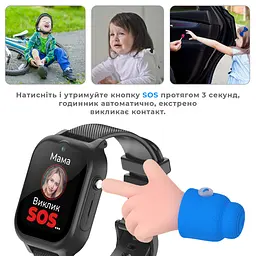 Дитячий смарт-годинник JETIX G99 зі змінним корпусом, GPS, 4G Відеодзвінком і вологозахистом (Black) - мініатюра 5