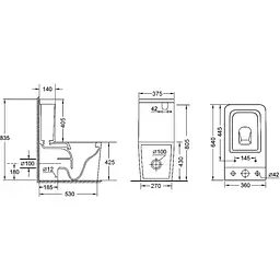 Унітаз-компакт Qtap Crow безободковий з сидінням Soft-close QT05222170W - мініатюра 9