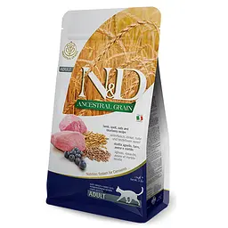 Низькозерновий сухий корм Farmina N&D Prime Cat Lamb для дорослих котів (ягня, чорниця), 10 кг