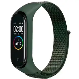 Ремінець на липучці для фітнес-браслету Universal Nylon Xiaomi Mi Band 7/6/5/4/3 Olive
