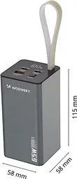 Універсальна мобільна батарея Wozinsky K65+ 30000 65W Gray (5907769364457) - мініатюра 8