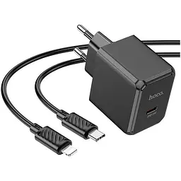 Зарядний пристрій HOCO CS13A Ocean USB-C PD20W + cable USB-C to Lightning Black (6942007603829)