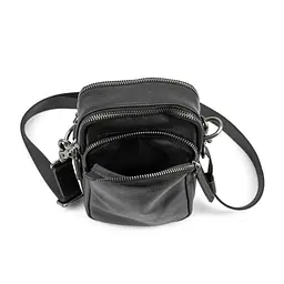 Месенджер маленький шкіряний чорний TIDING BAG 333-1A - мініатюра 2