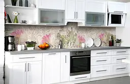 Вініловий кухонний фартух Рослинний Орнамент наклейка для кухні ПВХ замок Абстракція Happy Pocket Z181486 - мініатюра 5