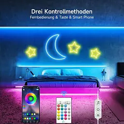Гнучка неонова LED-стрічка 5 м з керуванням через додаток і пульт - мініатюра 4