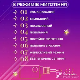 Гірлянда-штора Зірки та Ялинки 3*0,9 м 10 фігур, мультиколор - мініатюра 5