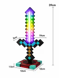 Алмазний меч Minecraft 17 режимів нічник з підставкою LED меч для гри та декору - мініатюра 5