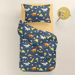 Дитяча постільна білизна в ліжечко DINOSAURS, синій (DinoPalmaBlue_Honey11_140) - мініатюра 2