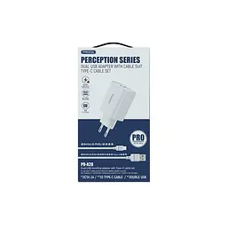 Зарядний пристрій Proda PD-A28i 2хUSB 2.4A + USB Ligthtning 1.0m (PD-A28i-WH) - мініатюра 4