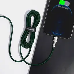Кабель Baseus Cafule Metal Type-C to Lightning PD 20W (2m) green (CATLJK-B06) - мініатюра 5