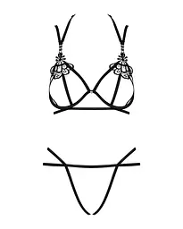Еротичний комплект зі стреп Obsessive Badossa 2-pcs set L/XL, чорний, з доступом - мініатюра 5