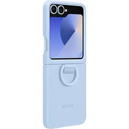 Оригінальний протиударний силіконовий чохол Samsung Silicone Case для Galaxy Z Flip6/Flip7 FE/ Flip5 Blue EF-PF741TLEGUA