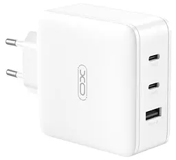 Сітчастий зарядний пристрій XO CE14 triple GaN USB-A/USB-C QC&PD3.0 100W 5A Білий