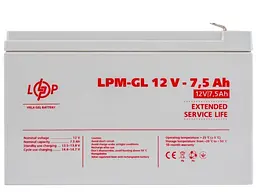 Акумуляторна батарея для ДБЖ LogicPower GEL 12 V / 7.5 А*ч (LP6562)