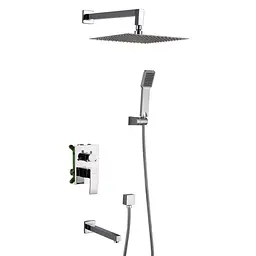 Душова система прихованого монтажу Gappo 1/4 G7102, 3 функції хром, Хром