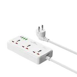 Мережевий подовжувач WIWU 30W Cube Multiple Function GaN Power Strip 1C3A+3 sockets Wi-S005 EU White (6977703654196) - мініатюра 4
