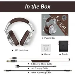 Навушники OneOdio Fusion A70 Bluetooth+3,5мм/6,35мм Silver/Brown (A70 Silver Brown) - мініатюра 3