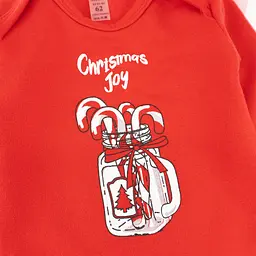 Модний новорічний комплект одягу для дівчинки Cristmas Joy зріст 80 см (9 - 12 місяців) Malena Червоний з принтом - мініатюра 4