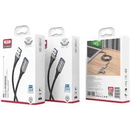 Кабель XO NB220 USB A - USB A 3.0 3 м чорний - мініатюра 4